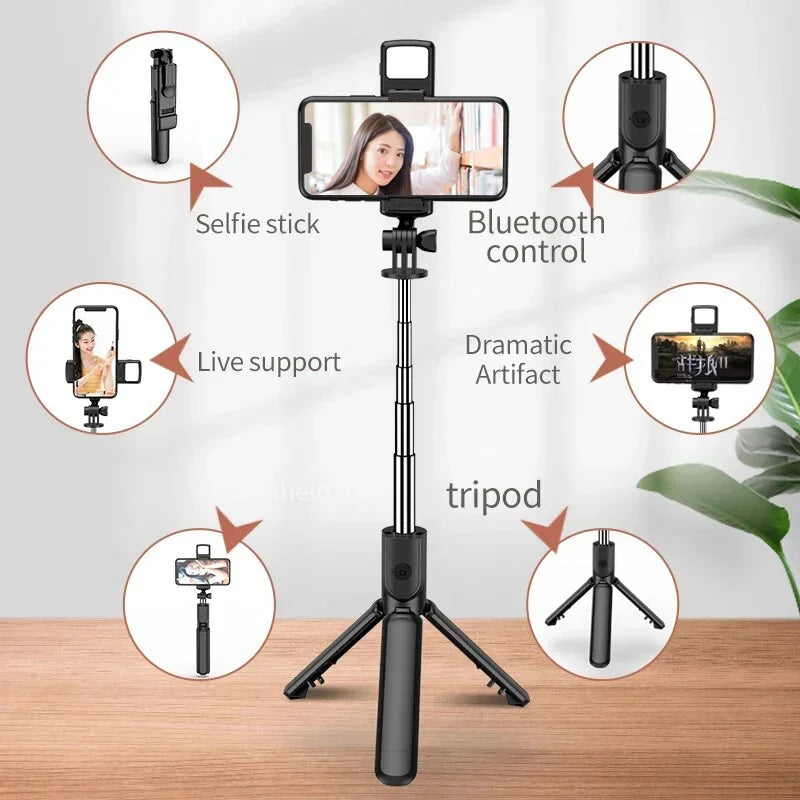 Bluetooth Wireless Selfie Stick Mini Tripod Extendable Monopod Remote Shutter For iPhone Samsung Xiaomi Phone Holder