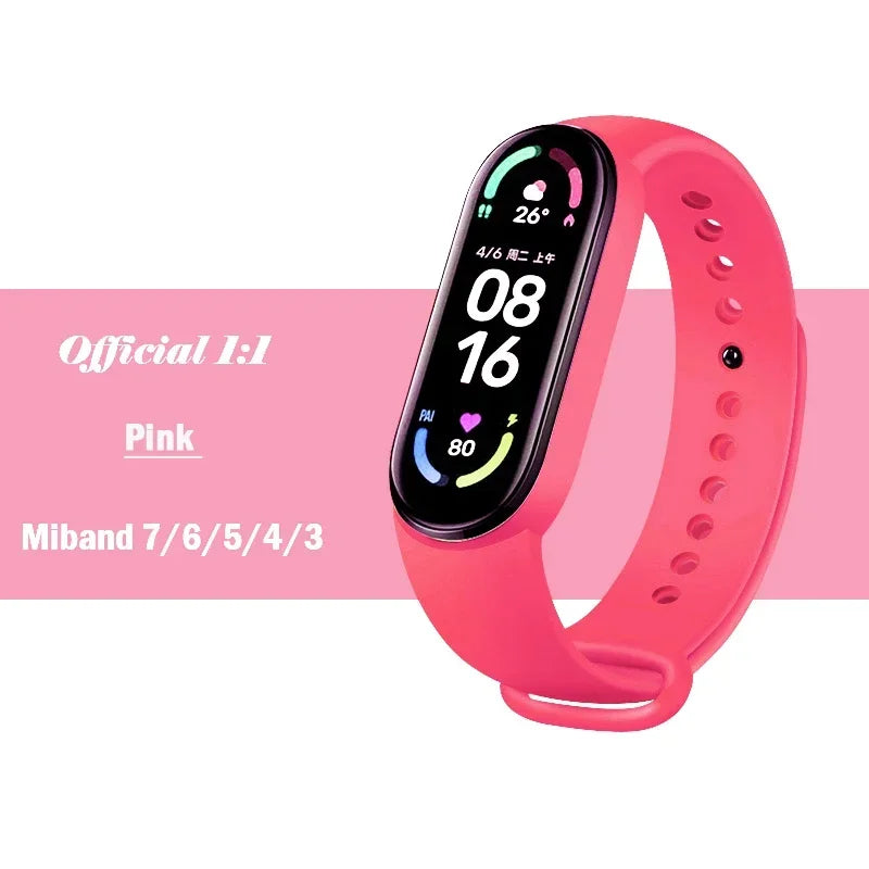 official Silicone Strap For Xiaomi Mi Band 4 5 6 7 Bracelet Sport Watch Wristband Miband4 miband7 Correa Mi band 3 4 5 6 7 Band