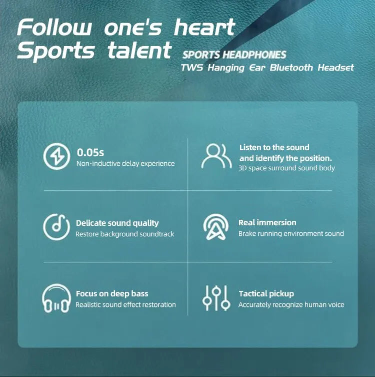 A520 Wireless Bluetooth Headset Touch Light Mini High Quality Earplugs Anti-Sweat HD Sound Quality Stereo Universal Headset