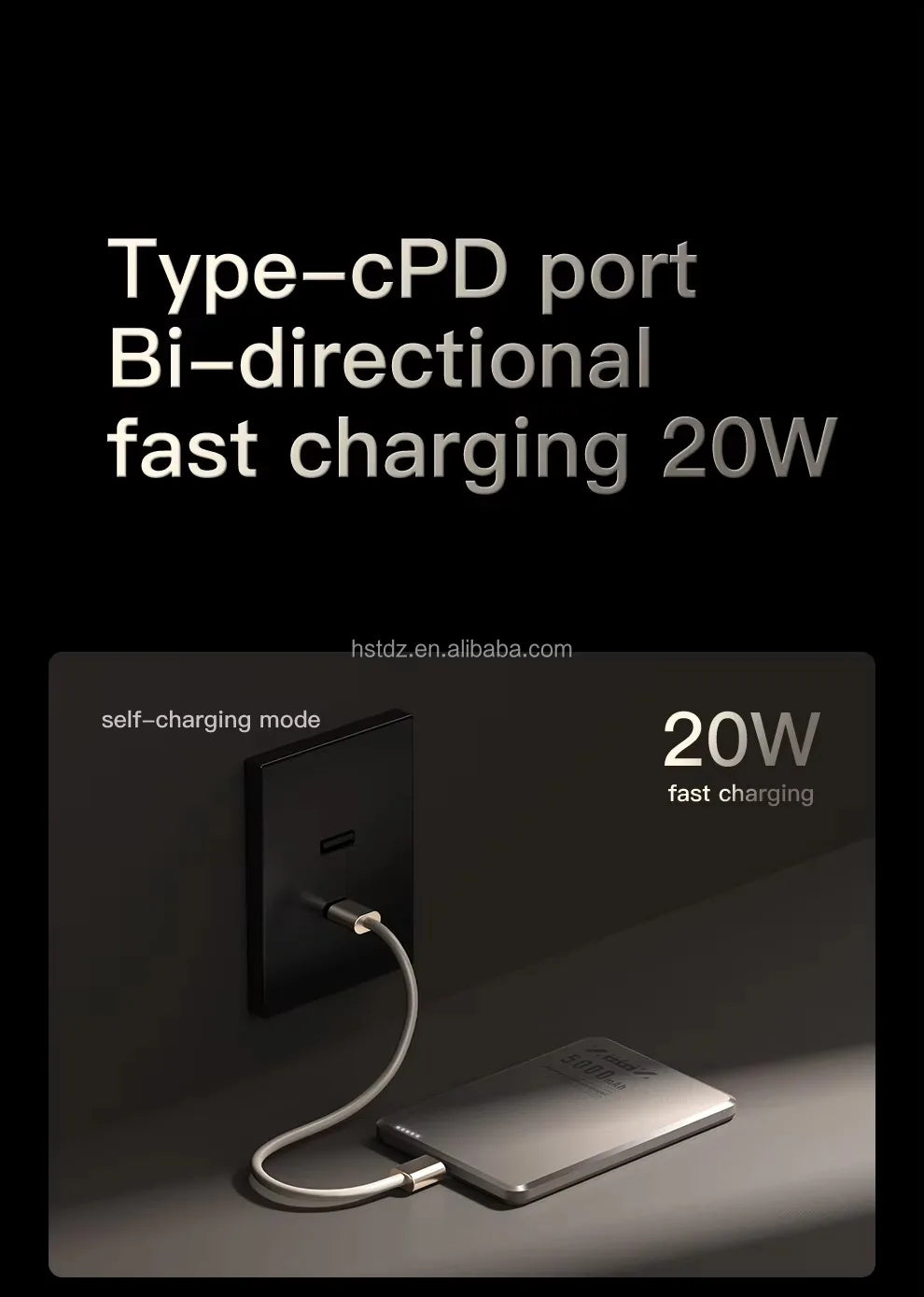 Portable travel Thin 0.65cm Magnetic Metal Wireless Charger 5000mAh Bi-directional Fast Charge PD20W Power bank External battery