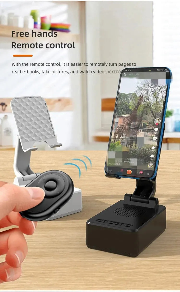 Mobile Cell Phone Stand Holder with Bluetooth Speaker HD Portable Wireless Speaker Adjustable Tablet Desktop Live Lazy Bracket