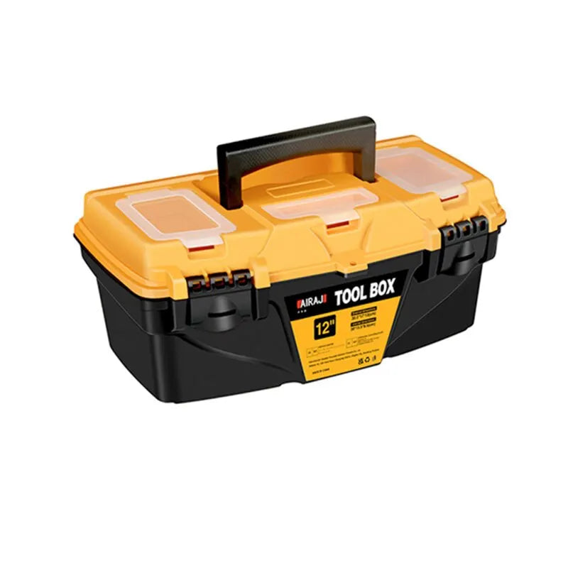 AIRAJ 15/12 Inch Hardware Tools box, Plastic Thick Combination Suitcase Electrician Carpenter Electric Drill Storage Box