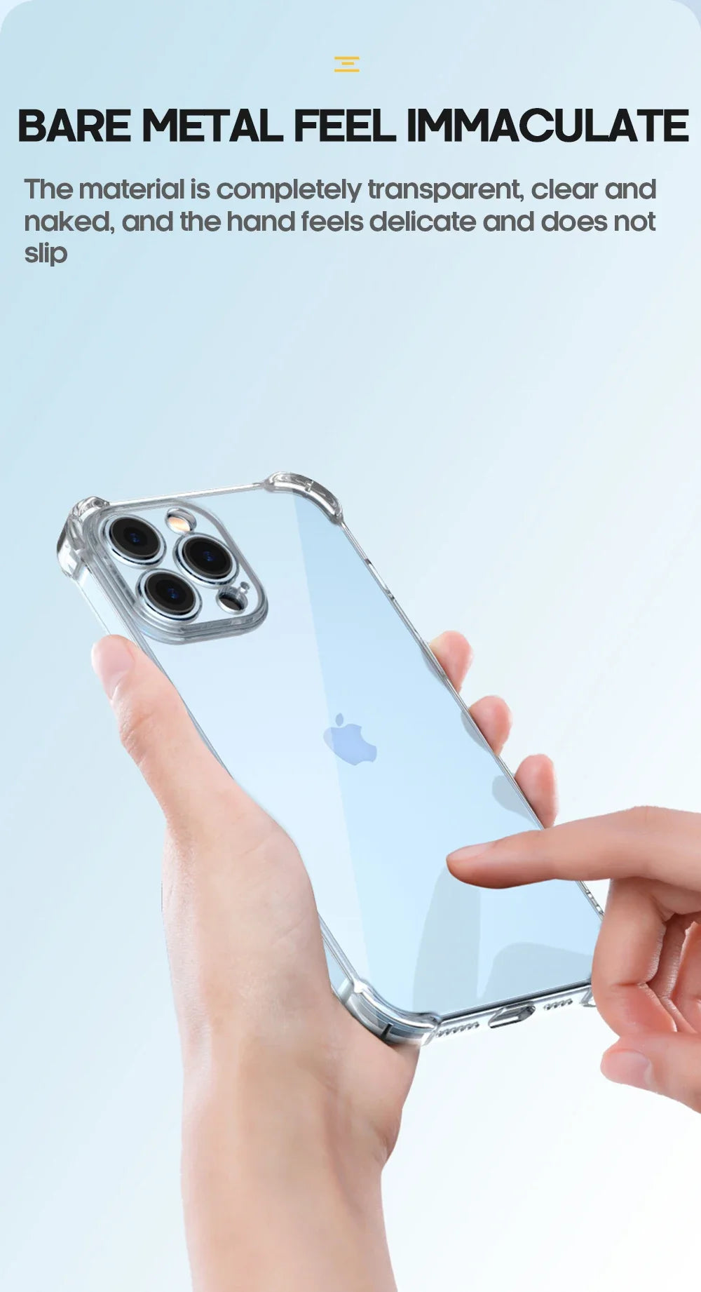 Luxury Shockproof Clear Phone Case For iPhone 15 14 13 12 11 Pro Max X XR XS XS Max Silicone Bumper Transparent Hard Back Cover