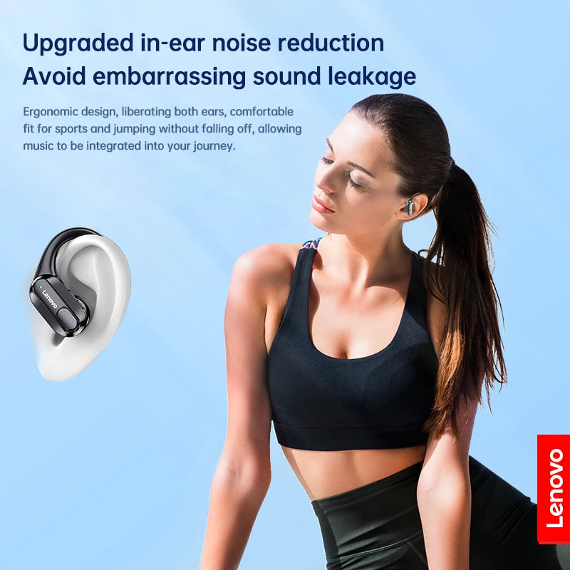 Lenovo XT80 Wireless Headphones Bluetooth 5.4 Earphones True with Mic Button Control Noise Reduction Earhooks Waterproof Headset