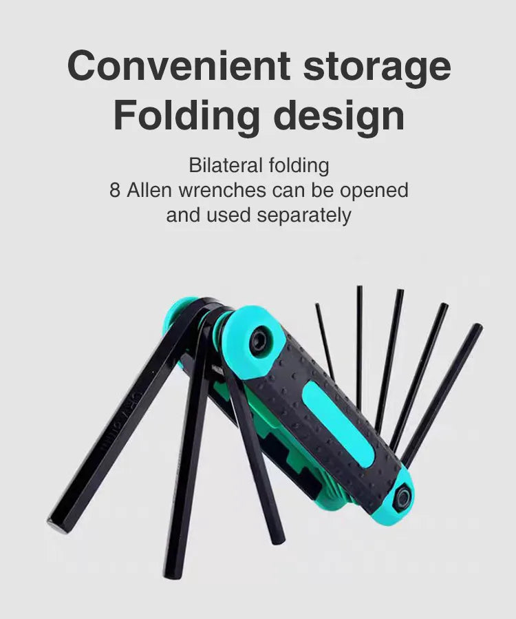 8 in 1 Folding Allen Wrench Set Metric Allen Key Set Tool Or Folding Tamper Proof Torx Key Set Portable Star Wrench Kit