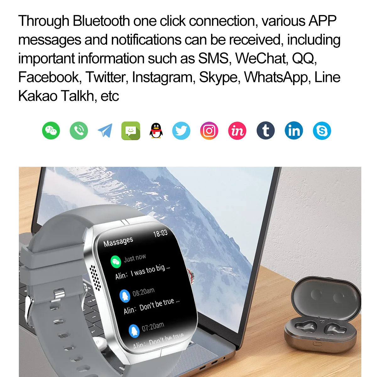 Men Women Sports Health Watches Blue Tooth Call Smartwatch NFC Heart Rate 1.95" AMOLED Screen Waterproof Music Voice Assistant