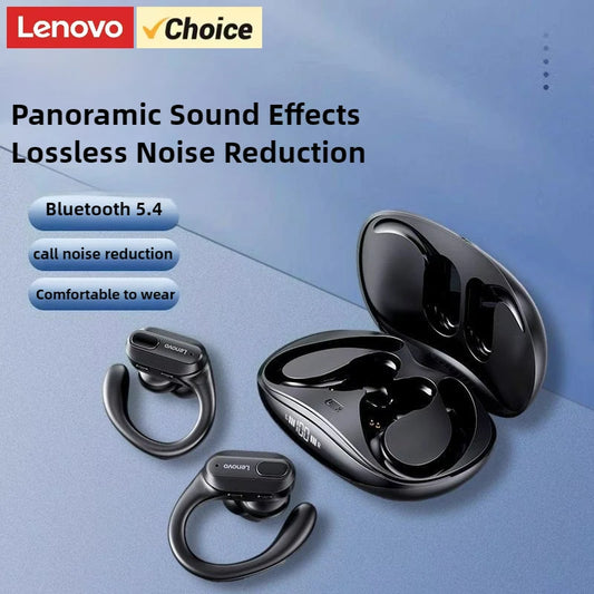 Lenovo XT80 Wireless Headphones Bluetooth 5.4 Earphones True with Mic Button Control Noise Reduction Earhooks Waterproof Headset