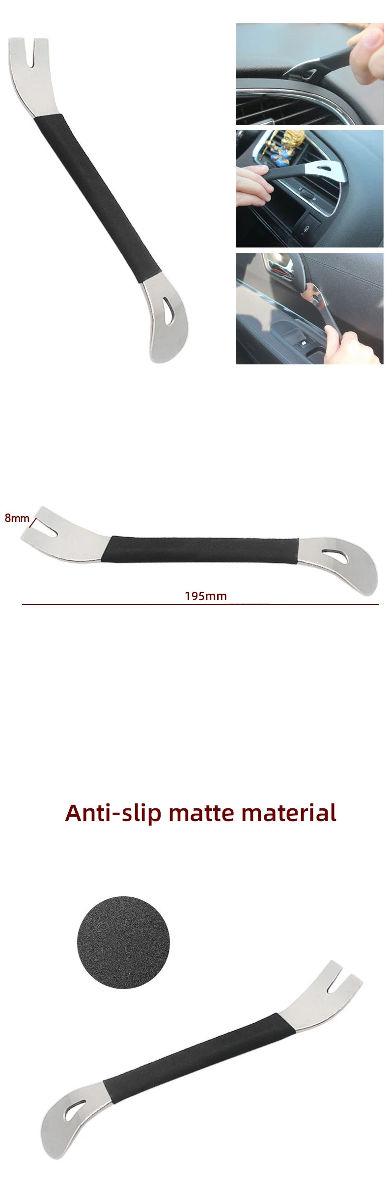 Car Trim Removal Tool Stainless Steel Durable Two-end Trim Removal Level Pry Tools Car Door Panel Audio Terminal Fastener Driver