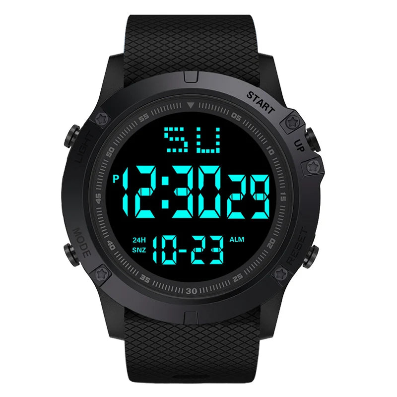 MAYZHISU Men Sports Watches Black Dial Multifunction Military Sports Watch Waterproof LED Digital Electronic Watch for Man Kids
