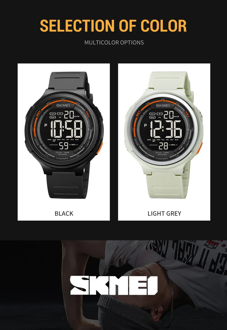 SKMEI 1841 Sport Waterproof Digital Watch for Men Military LED Display Countdown Electronic Wristwatches Mens 1251 Reloj Hombre