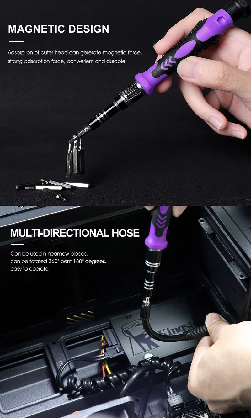 115 in 1 Magnetic Screwdriver Set Precision Multi Hand Tool Torx Hex Screw Drivers with 98 Bits Computer Phone Repair Tool Box