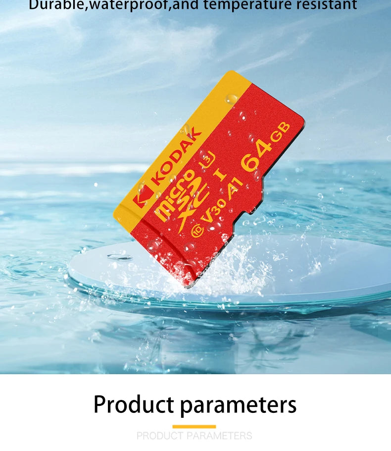 KODAK Micro SD Card Class10 U3 Memory Card MicroSD 64GB 128GB 256GB SD/TF Flash Card on For Smartphone Tablet Camera