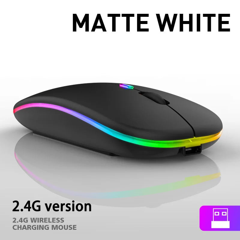 Tablet Phone Computer Bluetooth Wireless Mouse Charging Luminous 2.4G USB Wireless Mouse Portable Mouse