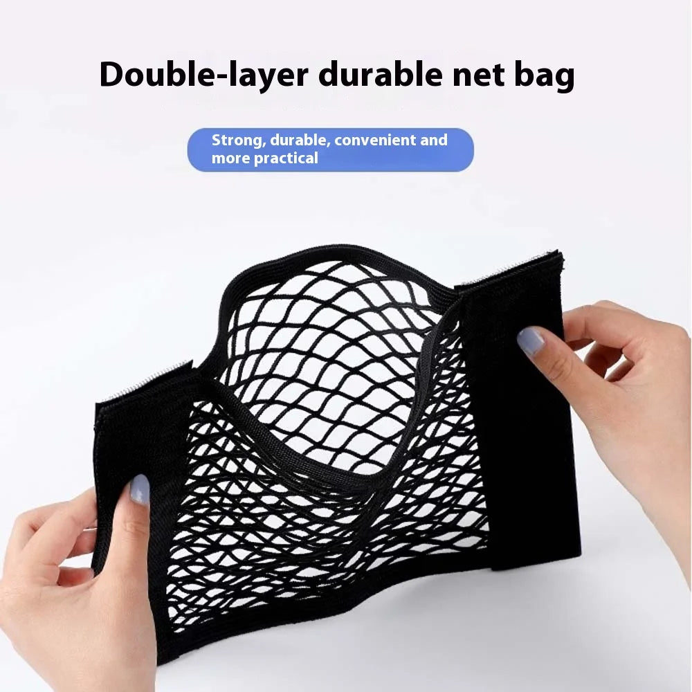 Luggage Storages Car Trunk Storage Bag Double Stretch Velcro Car Storage Net Bag Mesh Storages Net Bag Car Net