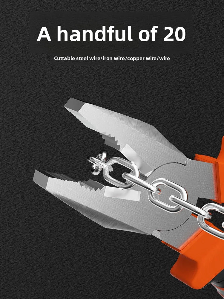 Electric Wire Pliers Large Opening Sharp Multifunction Tool for Cutting Twisting Gripping Metal Wires Heavy Duty Industrial Tool