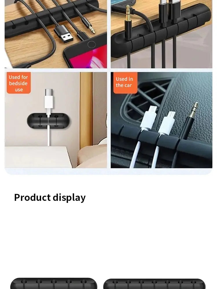 5/7-hole Data Cable Organizer, Desktop Charging Cable Storage Protector, Mouse Cable, Headphone Winding Device, Fixing Clipp