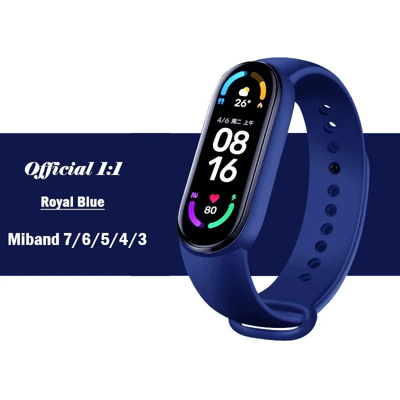 official Silicone Strap For Xiaomi Mi Band 4 5 6 7 Bracelet Sport Watch Wristband Miband4 miband7 Correa Mi band 3 4 5 6 7 Band