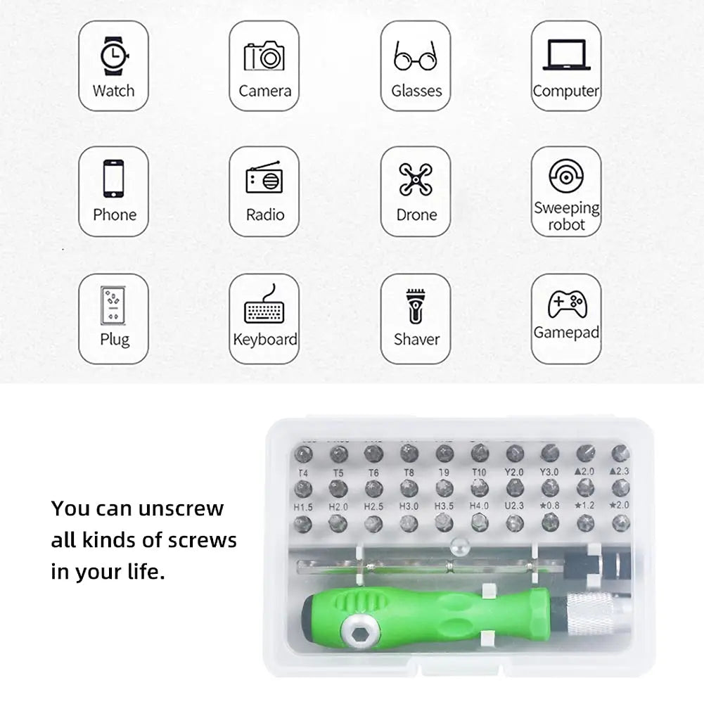 32-in-1 Mini Precision Screwdriver Set with 30 Magnetic Screwdriver Bits Manual Repair Tools for iPhone PC Watch Computer Repair